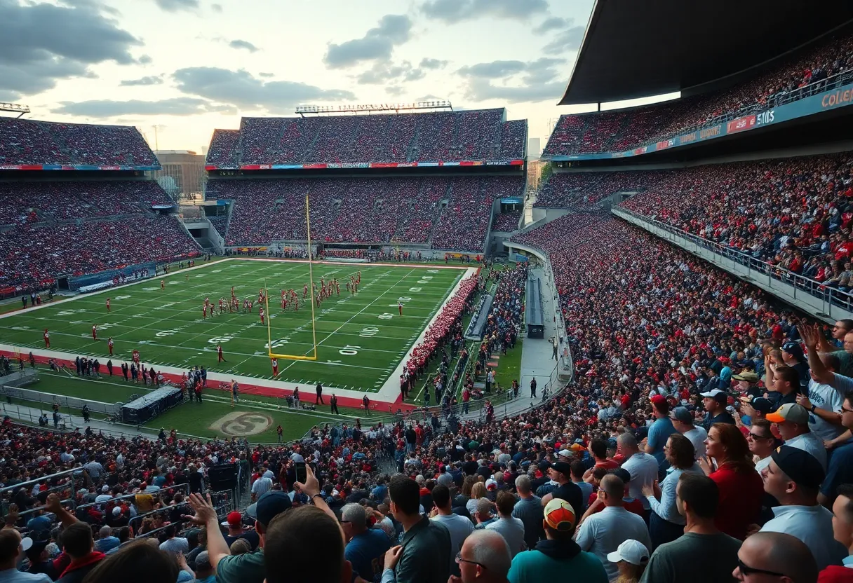 Texas A&M football team playing against Florida in a crowded stadium
