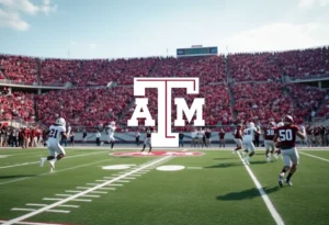 Texas A&M football players during a game