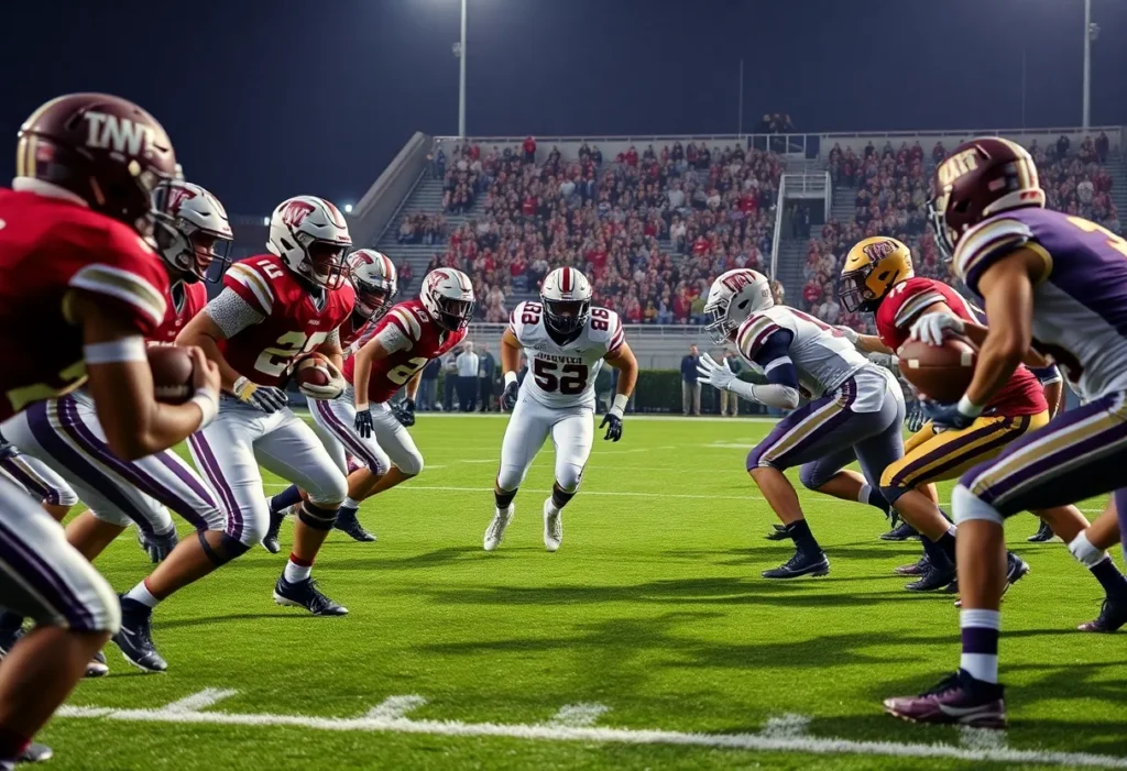 Texas A&M Aggies facing LSU Tigers at a football game