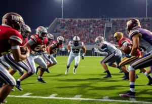 Texas A&M Aggies facing LSU Tigers at a football game