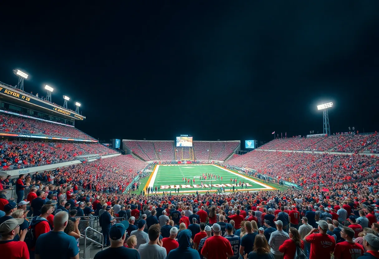 College football fans at Tiger Stadium during Texas A&M vs LSU game
