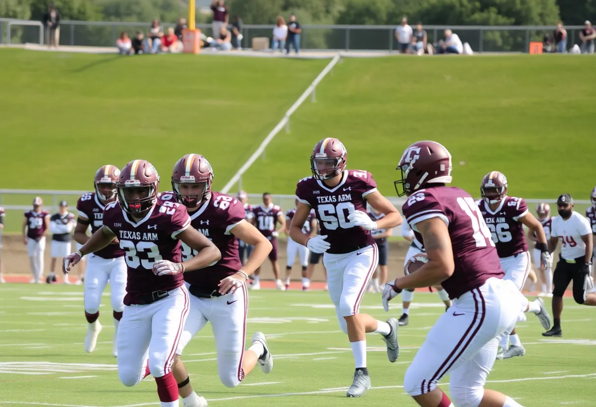 Texas A&M Aggies players during the game against Mississippi State