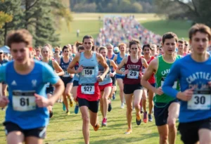Texas Tech cross country athletes racing at the Arturo Barrios Invite